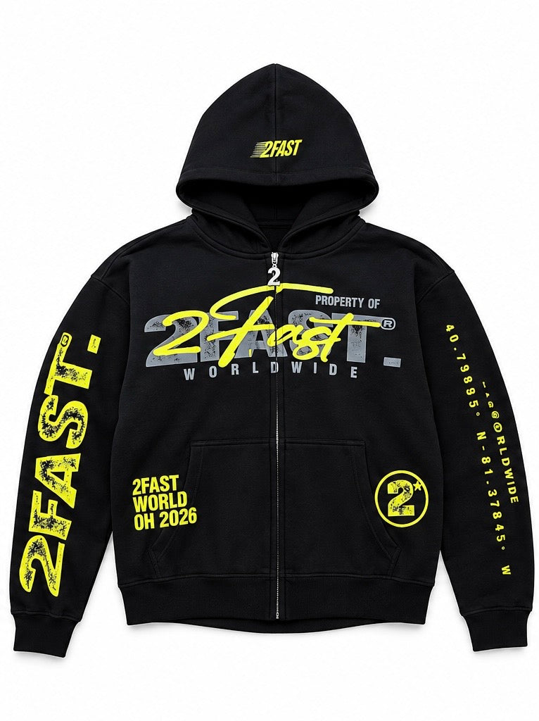 BLACK 2FAST ZIP-UP
