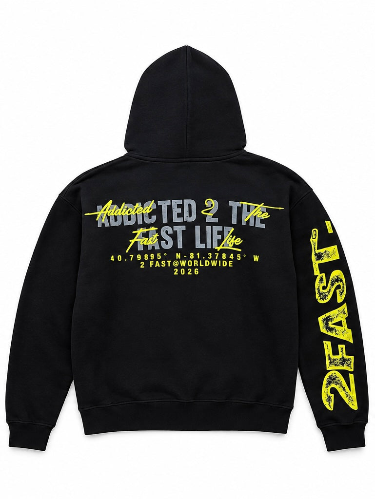 BLACK 2FAST ZIP-UP